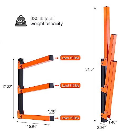 Ultrawall Wall Mount Wood Organizer Racks, Lumber Storage Metal Racks Wood Storage Racks with 3-Level (3 Pack) - style: Casual