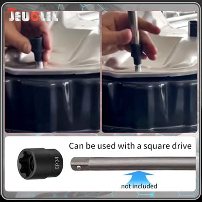 EP Socket EP24, 6 Point 1/2” Dr Female External E-Torx Plus Socket | EP Socket, Female External, E-Torx Plus Socket, External, Cr-V Steel, High Deformation Prevention - size: EP24
