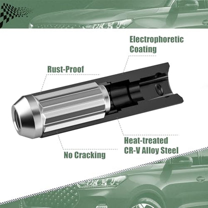 10 Point Spline Lug Nut Socket | 1/2 Inch Drive Impact Square Tool for M14x1.5 M14x2.0 9/16 Lug Nuts & M16x1.5 Lug Bolts | Black 1 Pc - size: 10 Spline Socket