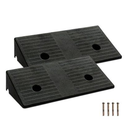 Rubber Curb Ramps for Driveway Curb Ramp 3.1 Inch Rise 2 Pack Threshold Ramp for Low Cars Ramps for Lawn Mower to Shed 7000lbs Load Capacity - size: 3.1''Height