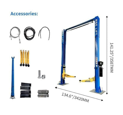 ME 11000lbs Lifting Capacity 2 Post Car Lift 2 Post Lift Car Lift Clear Floor Design for Trucks, SUVs, Vehicles Home Garage and Shop Repair, 220V(11000lbs)