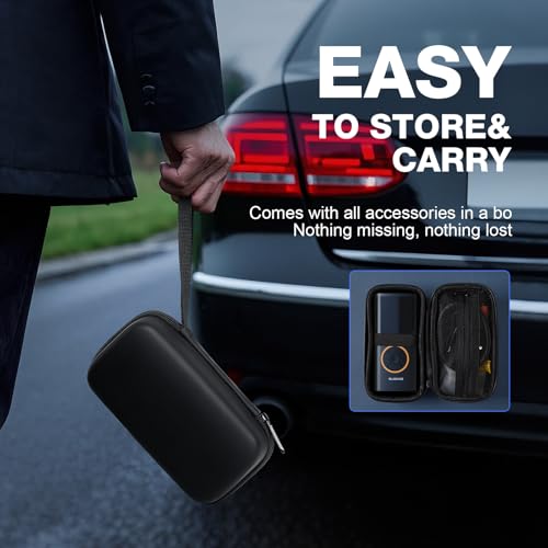 OlarHike Tire Inflator Portable Air Compressor,Cordless Electric Bike Pump | Smart Dual Hose System,Auto Stop Air Pump for Car Tires,Bicycles,Motorcycles with LED Light & Digital Pressure Gauge