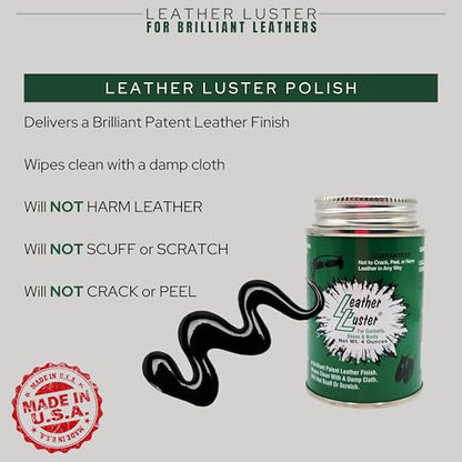Leather Luster Patent Leather Polish, Cleaner and Conditioner | Made in the USA - style: Leather Polish-black - 4oz