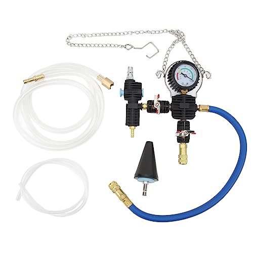 Coolant Refill Tool Kit with 90 PSI Gauge, Vacuum Pressure Tester, Flexible Hose & Tapered Adapter, Universal Fit for Cars Trucks SUVs