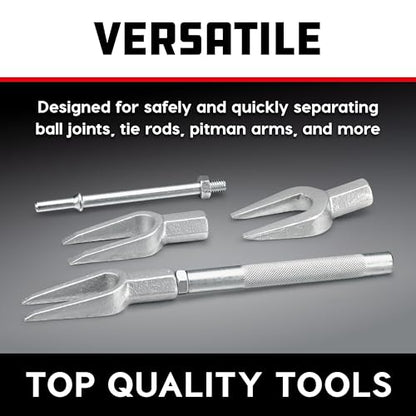 Powerbuilt 5 Piece Front-End Fork Set, Pickle Fork Tools Set, Tie Rod, Ball Joints, and Pitman Arms-648646 - size: 5 Piece, Pickle fork