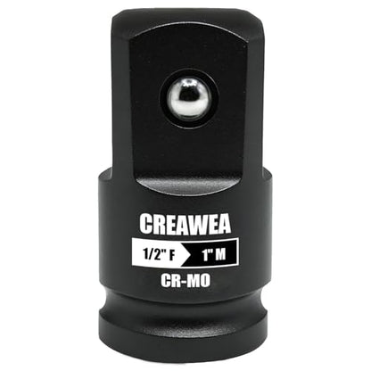 1/2" Female to 1" Male Impact Socket Adapter, 1/2" Impact Socket Adapter for High Torque Applications, Heavy-Duty Chrome Molybdenum Alloy Steel - size: 1/2" Female to 1" Male