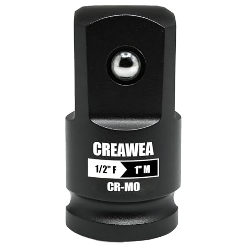 1/2" Female to 1" Male Impact Socket Adapter, 1/2" Impact Socket Adapter for High Torque Applications, Heavy-Duty Chrome Molybdenum Alloy Steel - size: 1/2" Female to 1" Male
