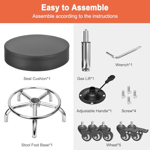 JOSTZHXIN Low Height Rolling Stool Height Adjustable Low Roller Seat, Swivel Small Chair Mechanic Stool, Short Stools for Home Office Garage Shop (Style 2) - style: style 2