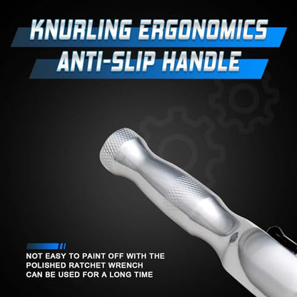 1/4" 3/8" 1/2" Stubby Drive Ratchet Set,Mini Ratchet Wrench Set,Small Socket Wrench,72-Tooth Quick Release,Reversible Durable Chrome Alloy Made, Fashionable Thread Design, Fully Polished - size: 1/4-inch+3/8-inch+1/2-inch Set, style: Stubby-Metal handle