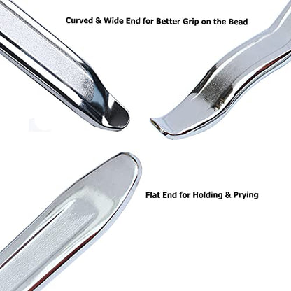 Dr.Roc 3 x 19.5 inch Staight and Curved Tire Irons Tire Levers TR413 Valve Stem Set Tire Tool Motorcycle Dirt Bike Lawn Mower ATV Tire Changing Tool for Tire Charger Machine