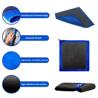 Ragnify Clay Towel Auto Detailing Scratch Free and Paint Safe fine Grade Clay Bar Cloth for Car Detailing, Polishing and Removing Paint Contaminants (Blue Regular) - color: Blue Regular