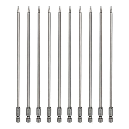HARFINGTON 10pcs T10 Torx Head Screwdriver Bit 1/4" Hex Shank 7.87" (200mm) Long Magnetic No Hole Tip Tamper Proof 6 Point Star Screw Driver Drill Bits S2 Steel Industrial Power Screwdrivers - size: T10 x 7.87"