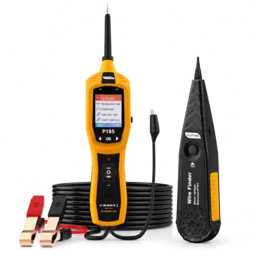 Flutree P185 9-30V Power Circuit Probe Tester | 40FT Cable, Injector Test & Clean, Battery, Relay & Fuse Tester, Breaker Finder, Wire Tracer, 12/24V Cars Trucks Trailers