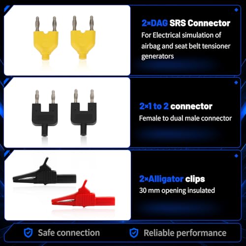 104PCS Automotive Circuit Test Leads Kit, Multimeter & Oscilloscope Probe Kit with Alligator Clips, Banana Plugs, SRS Connector & Carrying Case for Vehicle/Electrical Diagnostics - size: 104 PCS