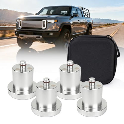 BARTOO Jack Puck Lifting Pucks Compatible with Rivian R1T R1S - Aluminum Jack Pad Adapter with Magnetic, Tire Lift Puck Pads with Storage Case 4 Pack