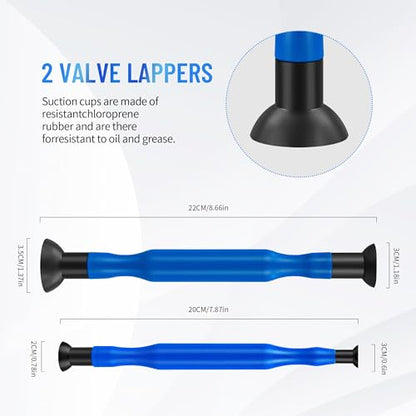 Valve Spring Compressor | 10 Piece Spring Clamp Tool Kit with C Clamp, Collet Pusher Adapters, Extension Rods, and Lever for Car, Motorcycle, ATV, and Small Engine Repairs (Blue) - color: BLUE
