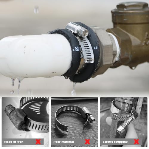 OURU 95PCS Hose Clamps Stainless Steel Assortment Adjustable 1/4"-2"(6-51mm) Worm Gear Hose Clamp, Heavy Duty Metal Small Hose Clamps for Automotive, Pipe, Radiator Plumbing, Fuel Line - size: 95PCS KIT-HOSE CLAMP(1/4"-2")