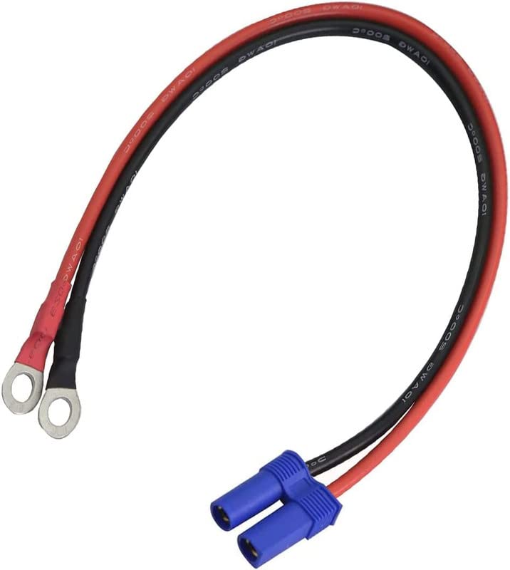 EC5 Female Connector to 8mm O-Ring Terminal Extension Cable 50cm 10awg Wire for RC Car ESC Jump Starter Emergency Power Cord Automotive Emergency Battery
