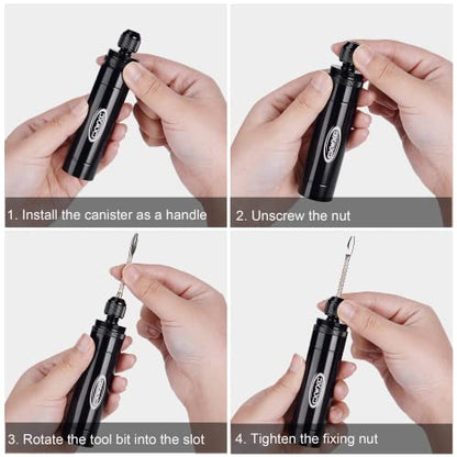 CXWXC CO2 Inflator with 4 x 16g CO2 Cartridges & Tubeless Tire Repair Kit - Presta/Schrader Valve Compatible - Bicycle Tire Pump for Road and Mountain Bikes