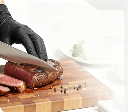 Heavy Duty Nitrile Gloves with Diamond Texture, 8 Mil Industrial Mechanic Gloves for Cleaning - color: Black, size: Medium