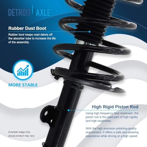 Detroit Axle - 4pc Struts Shocks Kit for 2004-2008 Chrysler Pacifica, 2 | Front Ready Struts with Coil Spring 2 Rear Shock Absorbers Assembly 2005 2006 2007 Replacement Suspension Kit - size: 4AQ54027/ 4 Struts