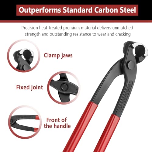 10 Inch Hose Clamp Crimping Tool, Pinch Clamp Pliers with Carbon Steel, Crimp Pliers for Automotive, Home Appliance Line, Plumbing and Industrial Use - size: 254 mm, style: Plier