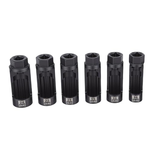Keenso Strut Nut Socket Set 6PCS 16mm 18mm 19mm 21mm 22mm 24mm Suspension Shock Absorber Strut Nut Removal Tool Kit with Storage Case for Automotive Repair and Maintenance