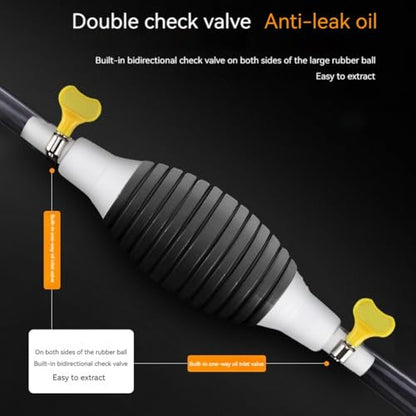 Manual Gasoline Siphon Pump Fuel Transfer Hose with Metal Clip, Multifunctional Liquid Suction Pump for Petrol, Oil, Water, Aquarium & Fuel Transfer - color: Classic 1m