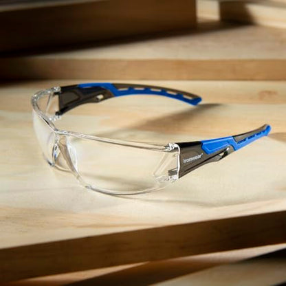 Ironwear 3085 Safety Glasses Anti-Fog ANSI Z87 Compliant with UVA and UVB Protection - color: Blue,clear
