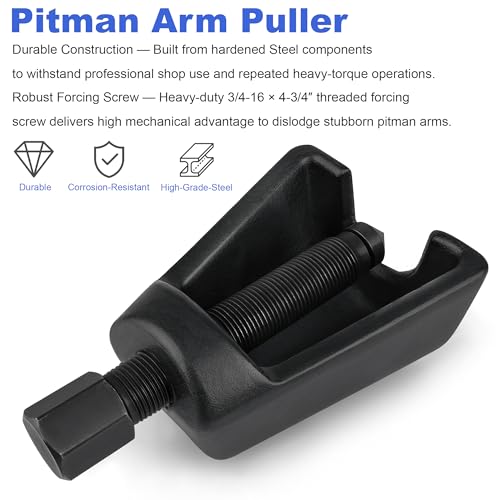 Heavy-Duty Conical Pitman Arm Puller Replace 8150 for Cars & Light Trucks, 3/4-16 Forcing Screw, Steering Removal Tool