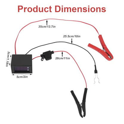 Automotive Battery Drain Tester, Car Alternator Relay Tester with Digital Voltage Display & Clips 12V Auto Leakage Detector to Detect Hidden Drain Issues on Cars Trucks SUV Tools