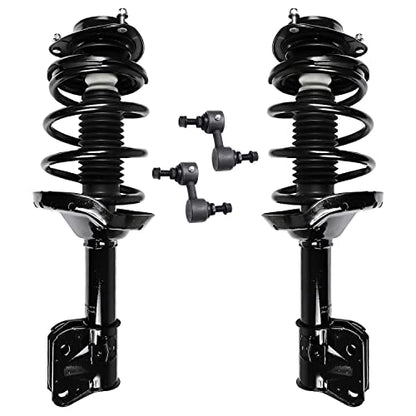 Detroit Axle - Front Coil Spring Struts + Front Sway Bars Suspension Kit Replacement for 2009-2013 Subaru Forester - 4pc Set - size: 4QS47131/ sway kit
