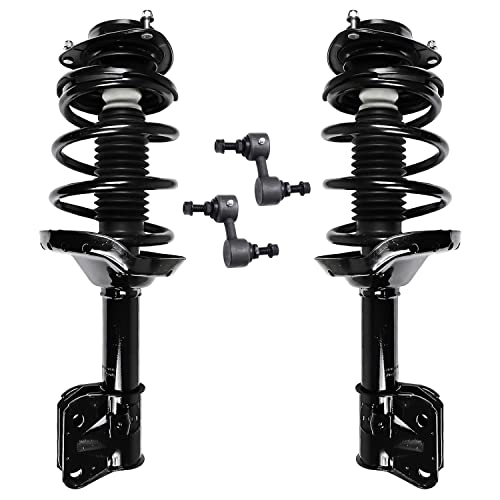 Detroit Axle - Front Coil Spring Struts + Front Sway Bars Suspension Kit Replacement for 2009-2013 Subaru Forester - 4pc Set - size: 4QS47131/ sway kit