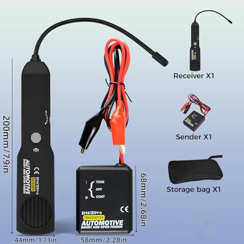 EM415Pro Automotive Wire Tracer Electrical Tool-Car Circuit Breaker Finder, Auto Circuit Fault Probe Tester, 6-42V Low-Voltage Open & Short Circuit Cable Tracker for Cars Truck Boat Trailers
