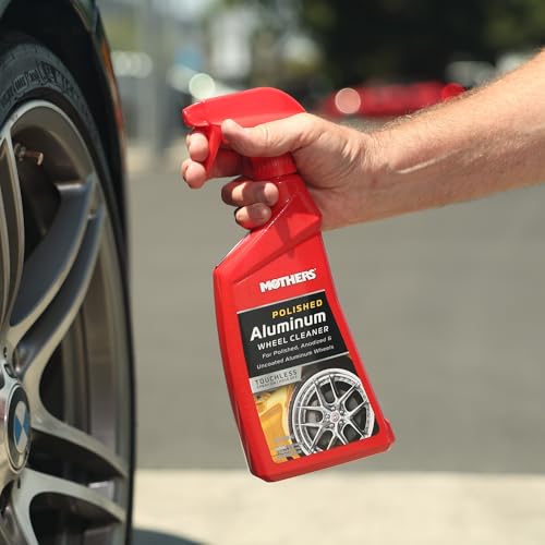 Mothers Polished Aluminum Wheel Cleaner, 24 oz. (06024) | Safely Cleans Uncoated Polished Aluminum & Anodized Wheels, Removes Brake Dust, Grease, Dirt & Grime, Easy Spray-On, Hose-Off - size: 24 Fl Oz (Pack of 1)