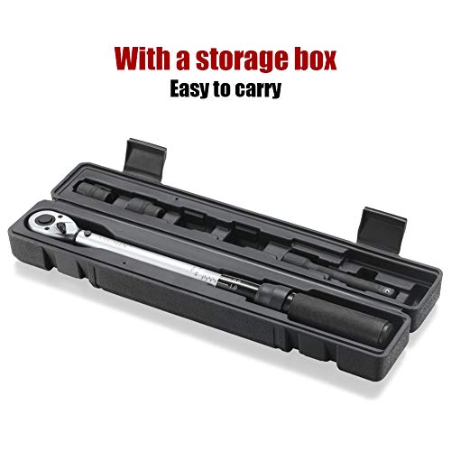1/2-Inch Drive Click Torque Wrench (10-150 ft.-lb./13.6-203.3Nm) Dual-Direction Adjustable Torque Wrench Set - size: 1/2" Drive 10-150 ft.-lb/13.6-203.3 Nm