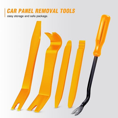 GOOACC 5 PCS Nylon Auto Trim Removal Tool Kit No-Scratch Removal Tool Kit for Car Clip Panel & Audio Dashboard Dismantle Yellow - color: Yellow, size: 5Pcs