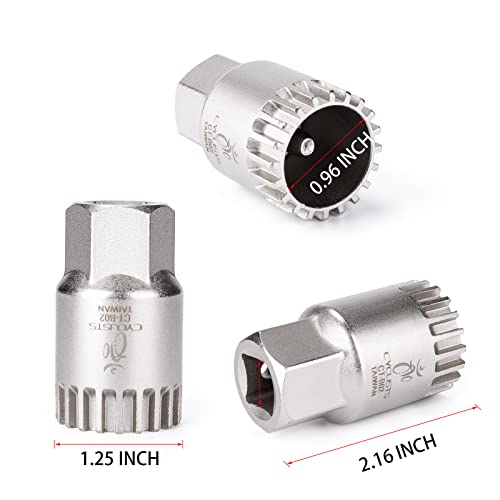 Bike Bicycle Bottom Bracket Removal Sleeve Tool Compatible With Standard 20-Tooth Cartridge Type Bottom and Shimano, Octalink, ISIS Splined Bottom Brackets (CT-B02) - style: CT-B02