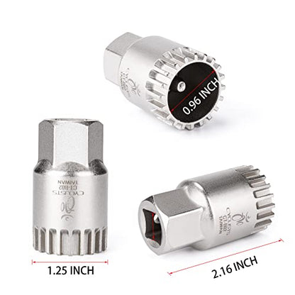 Bike Bicycle Bottom Bracket Removal Sleeve Tool Compatible With Standard 20-Tooth Cartridge Type Bottom and Shimano, Octalink, ISIS Splined Bottom Brackets (CT-B02) - style: CT-B02