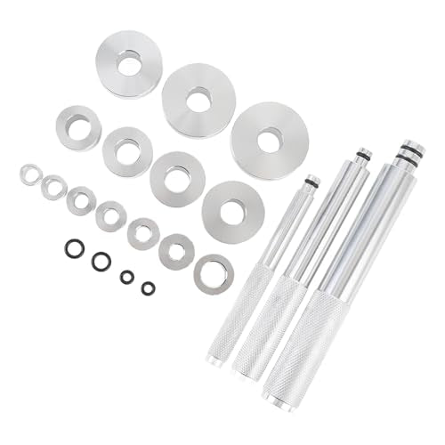 17PCS Bearing Press Kit, Universal Bearing Race and Seal Driver Set, Aluminum Alloy Bearing Install Tool with 14 Adapters, Compact Seal Driver Removal Tool for Automotive Repair an