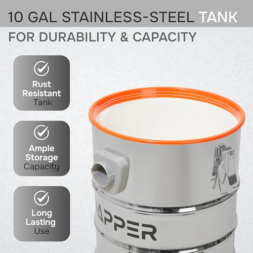 Dapper Supply 10 Gallon 4.0 Peak HP Wet/Dry Vacuum, Stainless Steel Tank, 3 in 1 Function Portable Shop Vacuum with Attachments, Ideal for Jobsite, Garage & Workshop. - size: 10 Gal