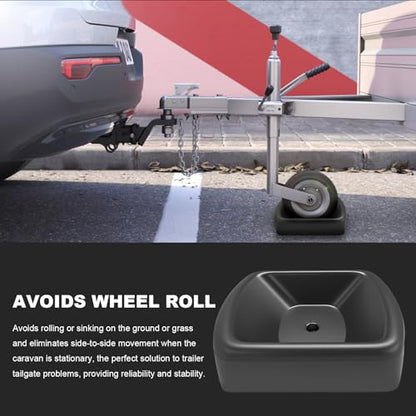 Jack Wheel Chock Stabilizer, 6" Single Wheel Stopper Heavy Duty Reinforced Rubber Stabilizer, Jack Caster Dock Block for Boats RVs Trailers Caravans, Car Accessories