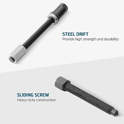 DASBET Front Wheel Drive Bearing Puller | 19PCS Front Wheel Hub Drive Bearing Removal Install Adapter Puller Pulley Service Tool Kit