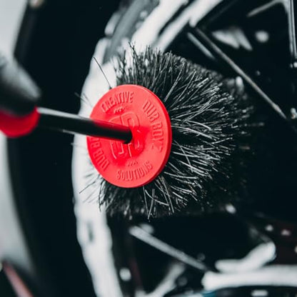 DUB BOYZ Wheel Brush for Cleaning Rims - 17.7" Long Reach Flexible Hedgehog Brush, Soft Bristles for Wheel Holes, Spokes & Lug Nuts, Safe for Alloy Wheels Rick Brush