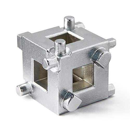 Powerbuilt Rear Disc Brake Piston Tool, 3/8-Inch Drive Brake Caliper Tool, Cube rotates and depresses caliper pistons back into caliper when changing brake pads - 648410