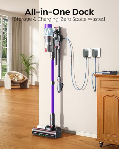 Cordless Vacuum Cleaner 70min/650W/55KPA, Self-Standing Vacuum Cleaners for Home with 3.3Ft Hose & Auto Mode, Wall Mount Charging, Stick Vacuums with Fragrance, Dust-Scraper for Hardwood Floor/Car/Pet