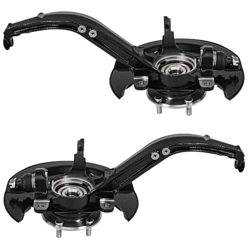 Detroit Axle - 2.4L Front 4pc Steering Knuckles Kit for 03-07 Honda Accord, 2 Steering Knuckles & Wheel Bearing Hubs 2 Outer Tie Rod Ends 2003 2004 2005 2006 2007 Replacement - size: 4SU50427/Kit
