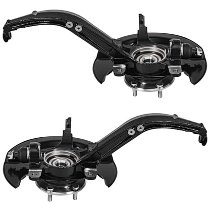 Detroit Axle - 2.4L Front 4pc Steering Knuckles Kit for 03-07 Honda Accord, 2 Steering Knuckles & Wheel Bearing Hubs 2 Outer Tie Rod Ends 2003 2004 2005 2006 2007 Replacement - size: 4SU50427/Kit
