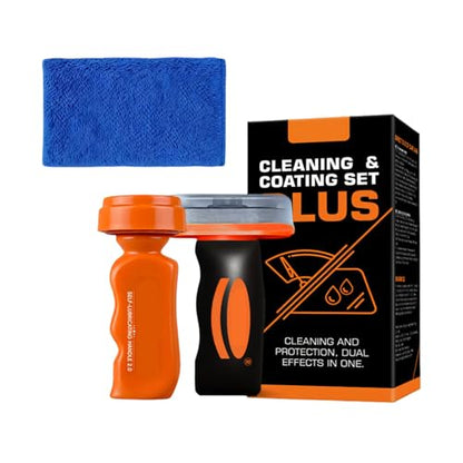 Bottone Car Glass Cleaning Coating Set, Dual Effect with Microfiber Towel, Road Grime, & Water Spots, Anti-Glare & Water-Repellent Coating for Safer Night Driving