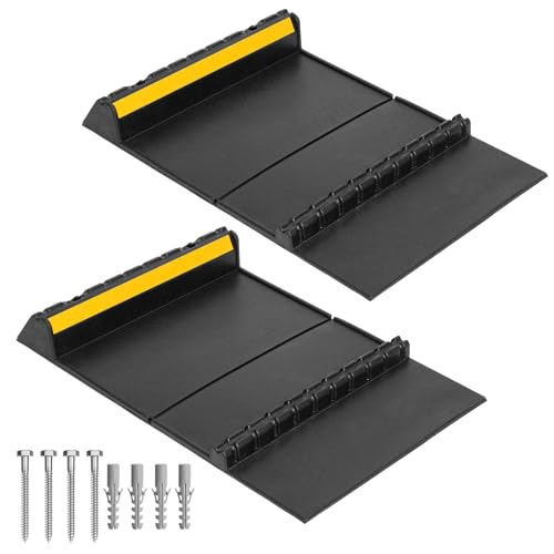 Rubber Garage Parking Mat 17.6 * 23.6 * 2.8" Heavy Duty Wheel Stoppers Anti-Slip Black Parking Aids Automotive Wheel Stabilizer 2 Packs
